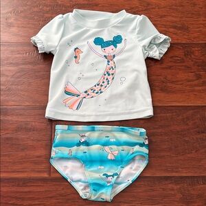 ⭐️⭐️ PICK 5 / $20 Carter's Baby Girl Mermaid Swim Set - Blue 12M